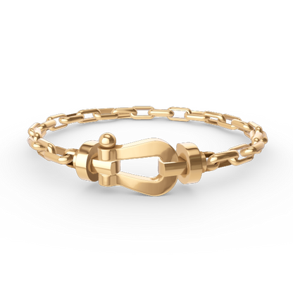 [⭐Glow]FORCE LARGE HORSESHOE CLASP  METAL BRACELET
