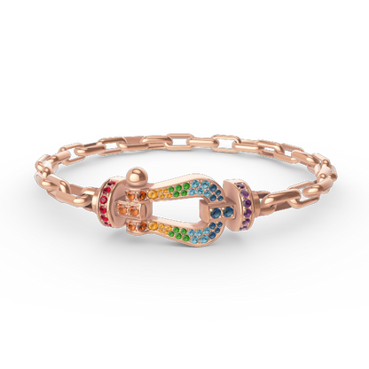 [⭐Glow]FORCE LARGE HORSESHOE CLASP  METAL BRACELET