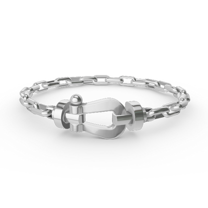 [⭐Glow]FORCE LARGE HORSESHOE CLASP  METAL BRACELET