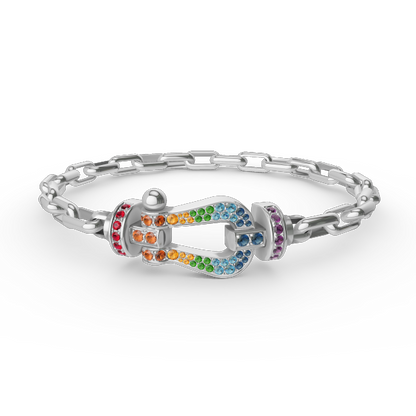 [⭐Glow]FORCE LARGE HORSESHOE CLASP  METAL BRACELET
