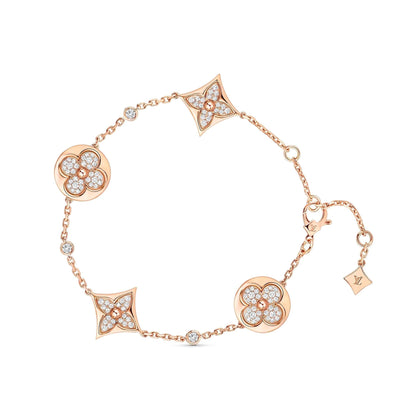 [⭐Glow]STAR AND SUN 4 MOTIFS GOLD DIAMONDS BRACELET