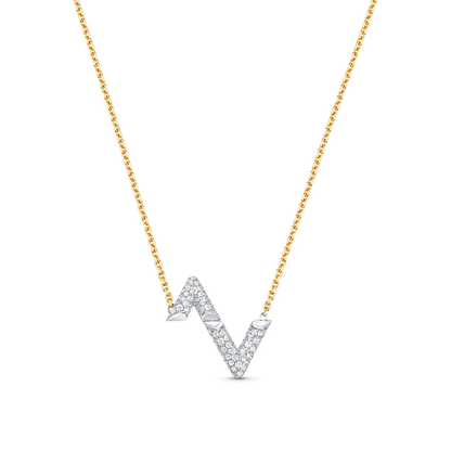 [⭐Glow]VOLT SILVER DIAMOND PEDANT NECKLACE