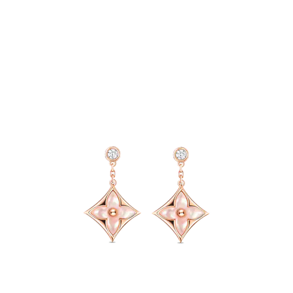 [⭐Glow]DOUBLE STAR PINK GOLD MOP DROP EARRINGS