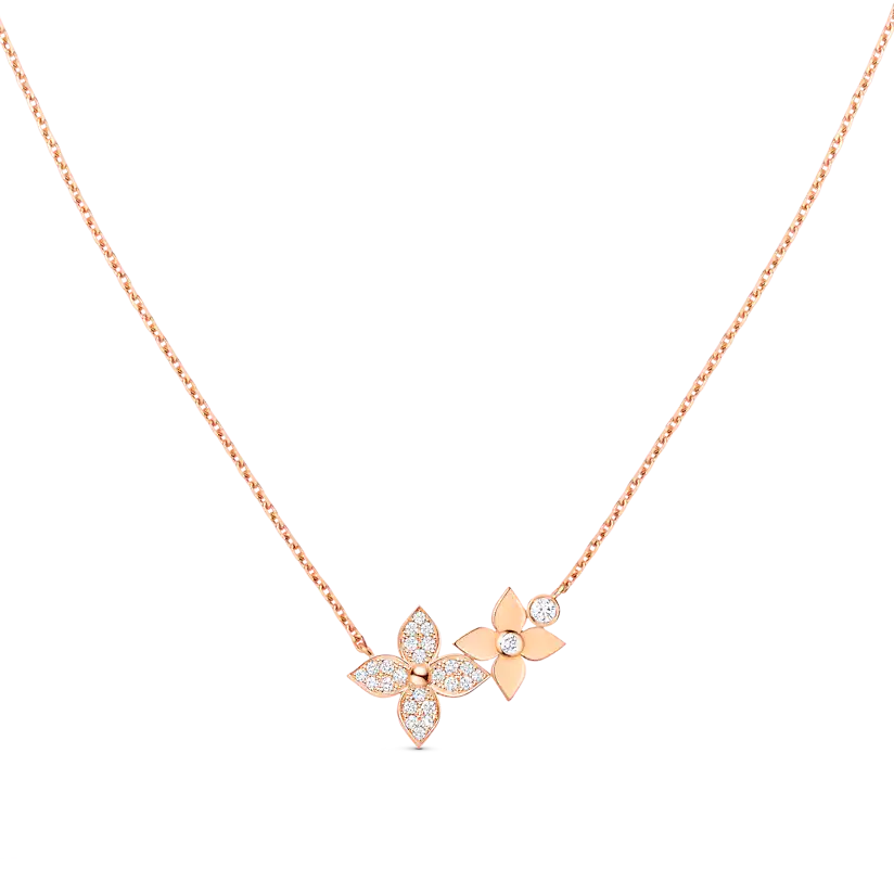 [⭐Glow]STAR BLOSSOM NECKLACE PINK GOLD DIAMONDS