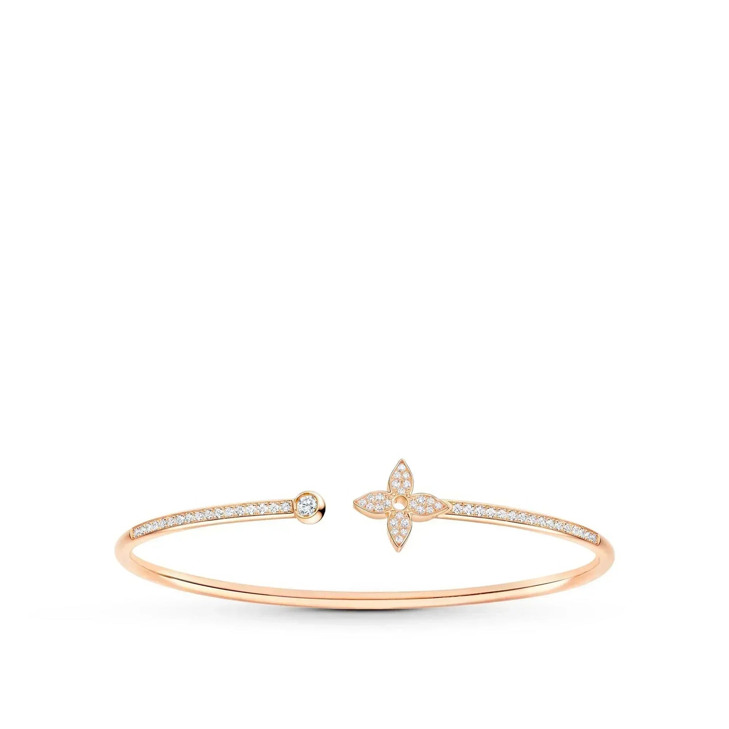 [⭐Glow]IDYLLE PINK GOLD OPEN BRACELET DIAMOND PAVED