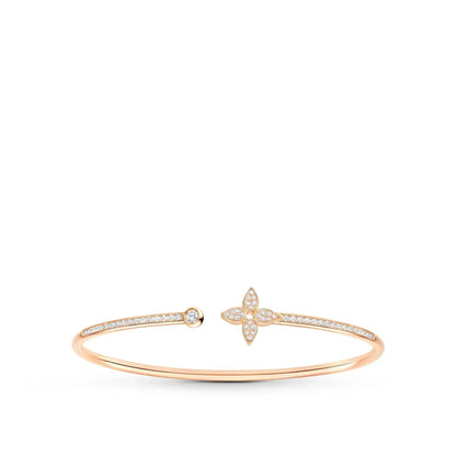 [⭐Glow]IDYLLE PINK GOLD OPEN BRACELET DIAMOND PAVED