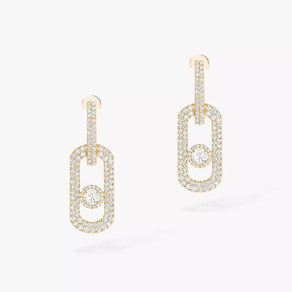 [⭐Glow]So Move XL Pave_-Set Diamond Pendant Earrings