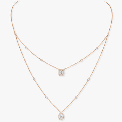 [⭐Glow]MY TWIN 2 ROW DIAMOND NECKLACE
