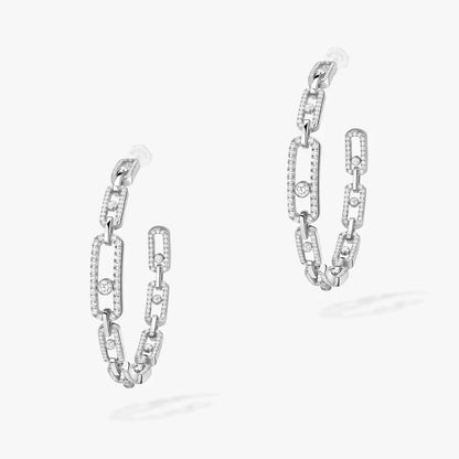 [[⭐Glow]Move Link Diamond Hoop Earrings