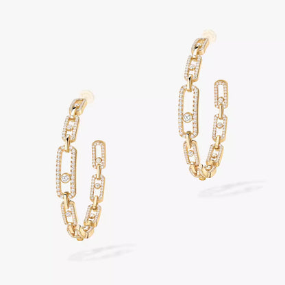 [[⭐Glow]Move Link Diamond Hoop Earrings