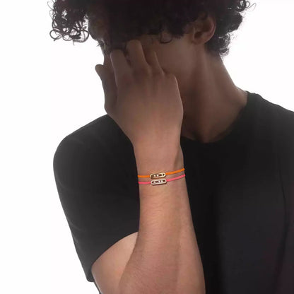 [⭐Glow]Messika Care(s) pink cord pavé bracelet