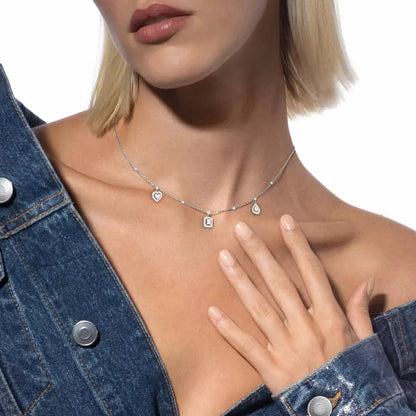 [⭐Glow]My Twin Diamond Necklace in Silver