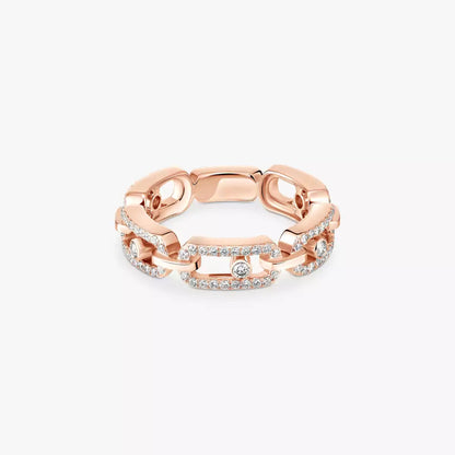 [⭐Glow]Move Link Pave_-Set Diamond Ring in Gold
