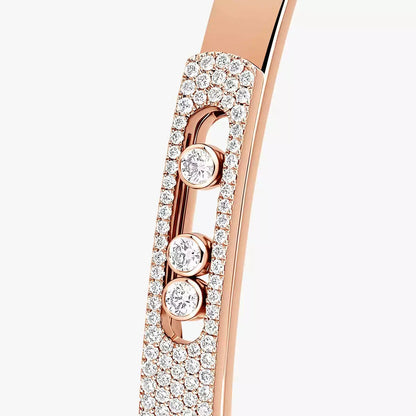 [⭐Glow]Move Noa Rose Gold Pavé Diamond Bangle Bracelet