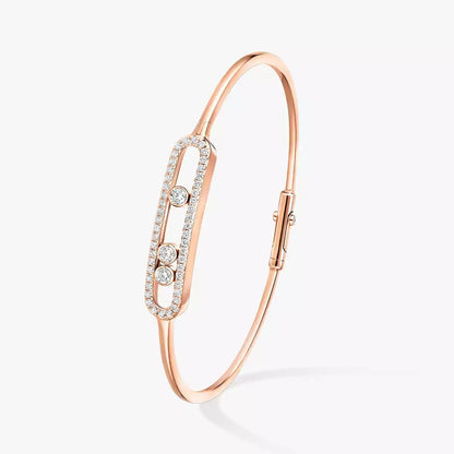 [⭐Glow]Move Pavé Diamond Bangle Bracelet M