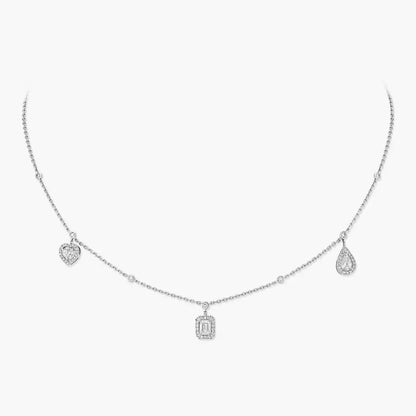 [⭐Glow]My Twin Diamond Necklace in Silver