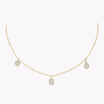 [⭐Glow]My Twin Diamond Necklace in Silver