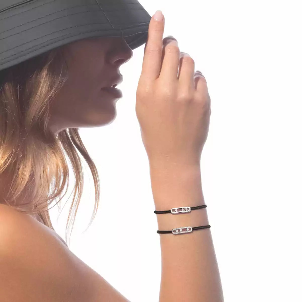 [⭐Glow]Messika Care(s) pink cord pavé bracelet