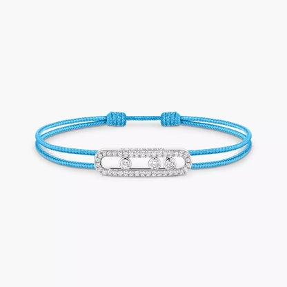 [⭐Glow]Messika Care(s) pink cord pavé bracelet