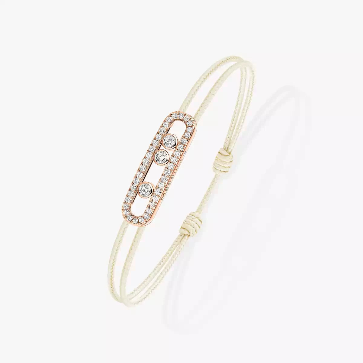 [⭐Glow]Messika Care(s) pink cord pavé bracelet