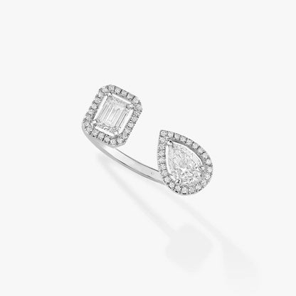 [⭐Glow]MY TWIN TOI & MOI SILVER DIAMOND RING