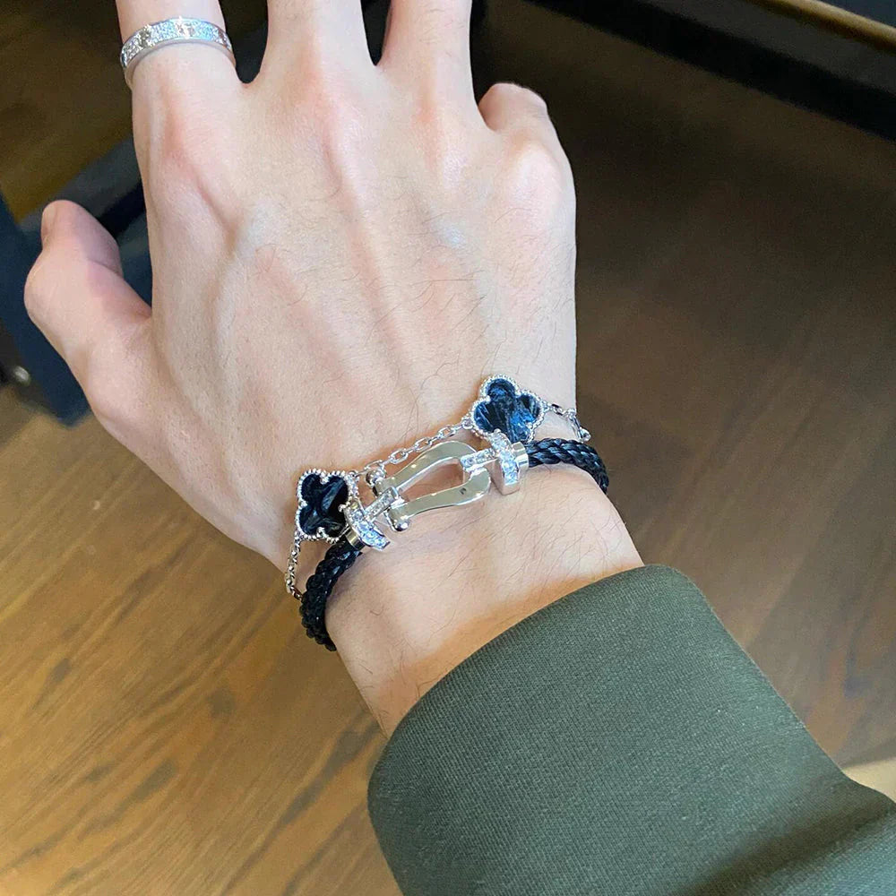 [⭐Glow]CLOVER 5 MOTIF PIETERSITE BRACELET COLLECTION