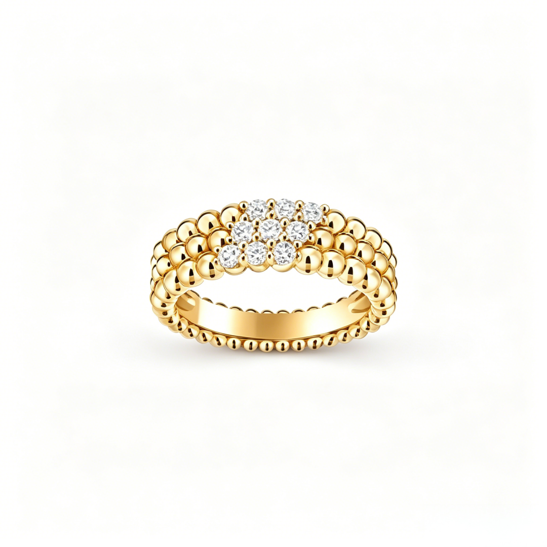 [⭐Glow] THREE-ROW DIAMOND RING