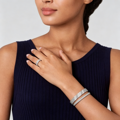 [⭐Glow] THREE-ROW DIAMOND RING
