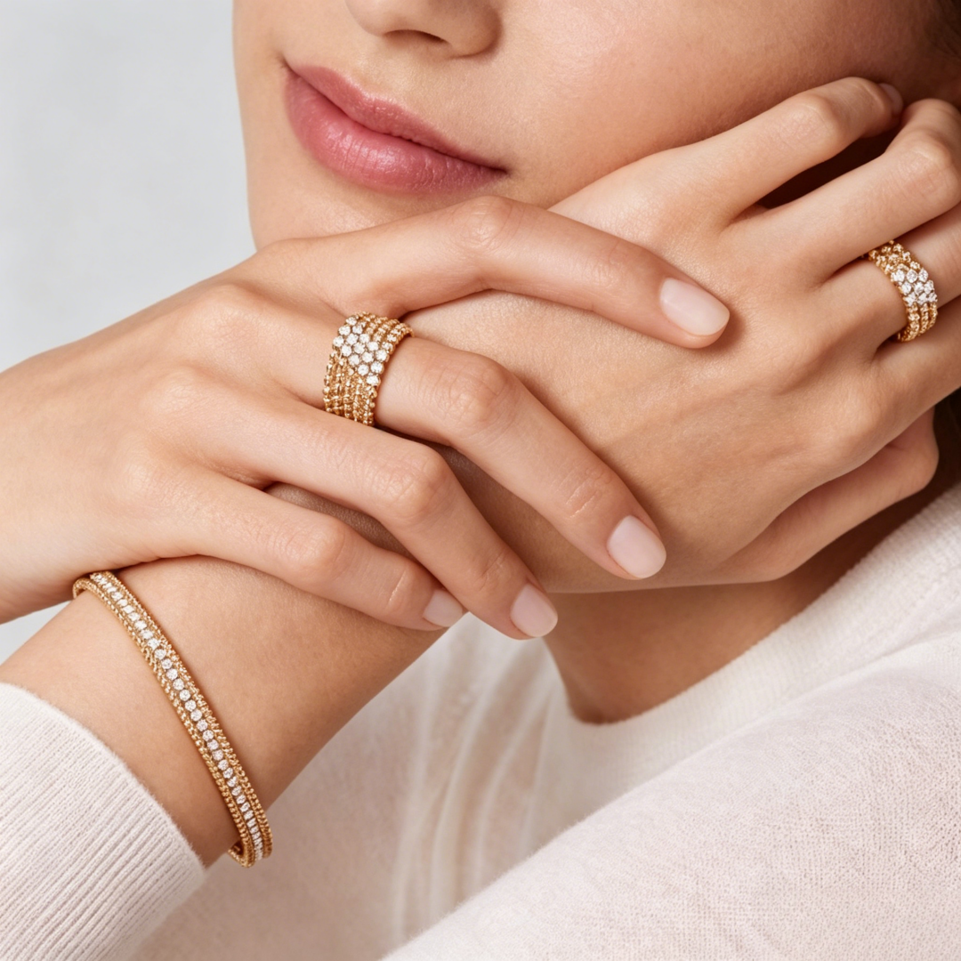 [⭐Glow] THREE-ROW DIAMOND RING
