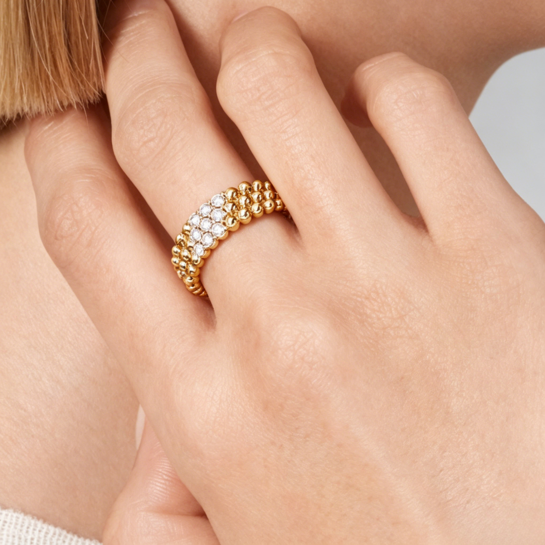 [⭐Glow] THREE-ROW DIAMOND RING
