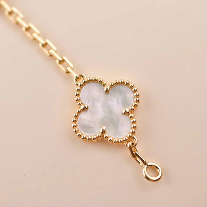 [⭐Glow]CLOVER WHITE PEARL MOP 5 MOTIF BRACELET COLLECTION