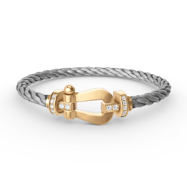 [⭐Glow]FORCE LARGE HORSESHOE HALF DIAMOND BRACELET GOLD