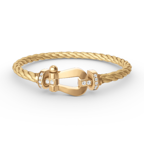 [⭐Glow]FORCE LARGE HORSESHOE HALF DIAMOND BRACELET GOLD