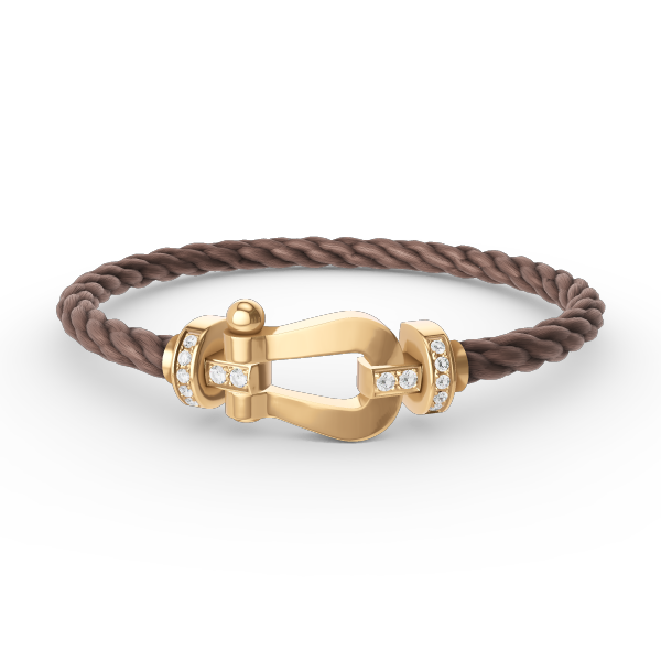 [⭐Glow]FORCE LARGE HORSESHOE HALF DIAMOND BRACELET GOLD