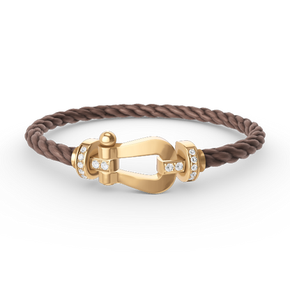 [⭐Glow]FORCE LARGE HORSESHOE HALF DIAMOND BRACELET GOLD