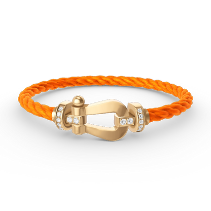 [⭐Glow]FORCE LARGE HORSESHOE HALF DIAMOND BRACELET GOLD