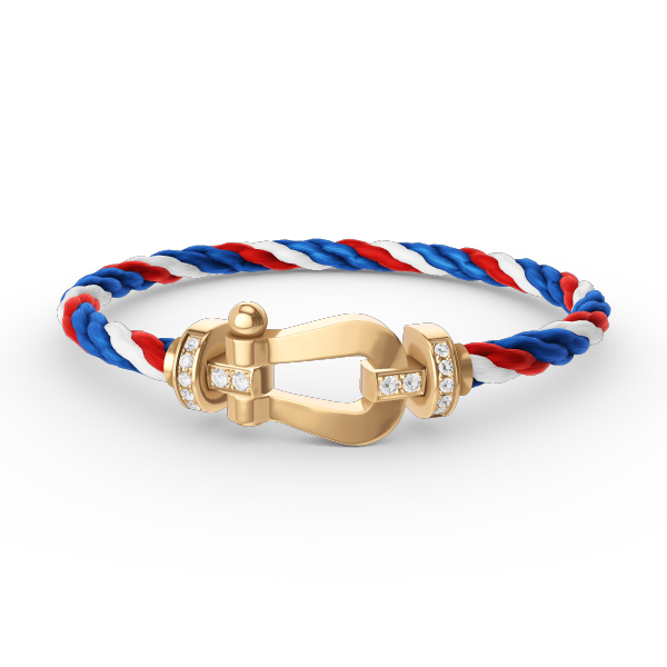 [⭐Glow]FORCE LARGE HORSESHOE HALF DIAMOND BRACELET GOLD