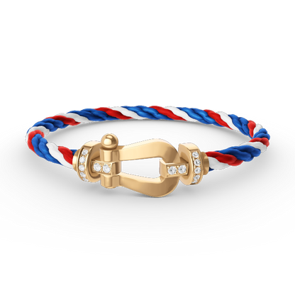 [⭐Glow]FORCE LARGE HORSESHOE HALF DIAMOND BRACELET GOLD