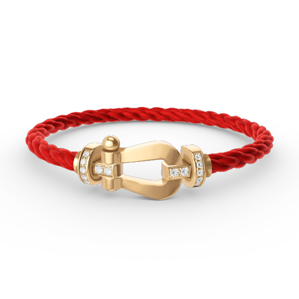 [⭐Glow]FORCE LARGE HORSESHOE HALF DIAMOND BRACELET GOLD
