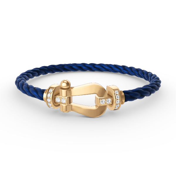 [⭐Glow]FORCE LARGE HORSESHOE HALF DIAMOND BRACELET GOLD