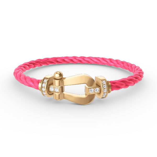 [⭐Glow]FORCE LARGE HORSESHOE HALF DIAMOND BRACELET GOLD