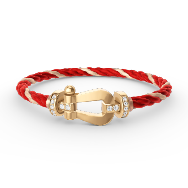 [⭐Glow]FORCE LARGE HORSESHOE HALF DIAMOND BRACELET GOLD
