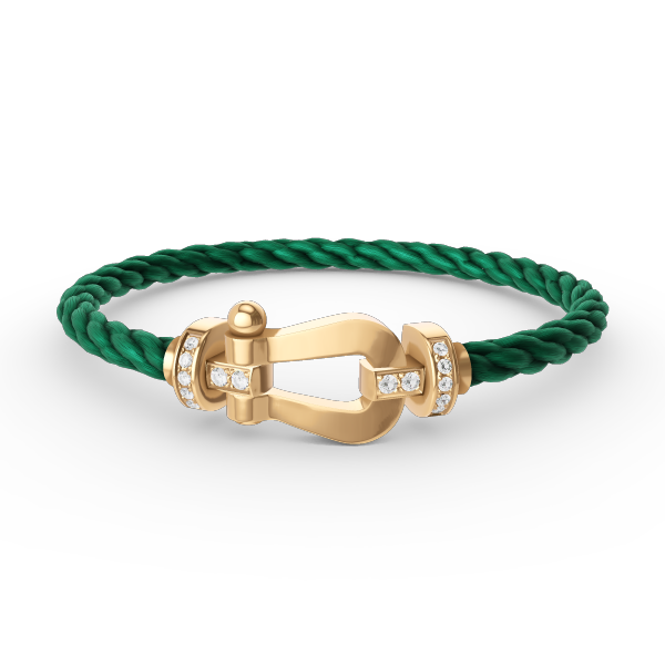 [⭐Glow]FORCE LARGE HORSESHOE HALF DIAMOND BRACELET GOLD