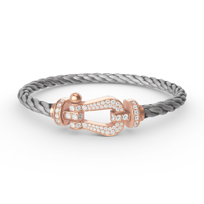 [⭐Glow]FORCE LARGE HORSESHOE FULL DIAMOND BRACELET ROSE GOLD