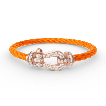 [⭐Glow]FORCE LARGE HORSESHOE FULL DIAMOND BRACELET ROSE GOLD