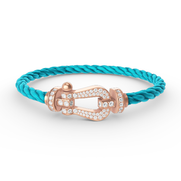 [⭐Glow]FORCE LARGE HORSESHOE FULL DIAMOND BRACELET ROSE GOLD