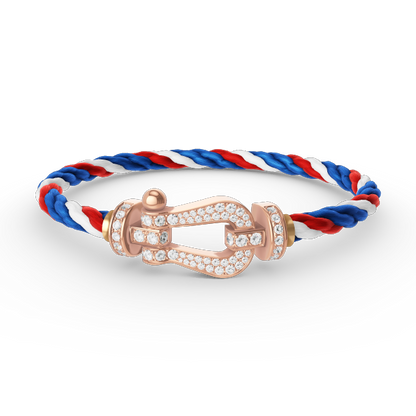 [⭐Glow]FORCE LARGE HORSESHOE FULL DIAMOND BRACELET ROSE GOLD