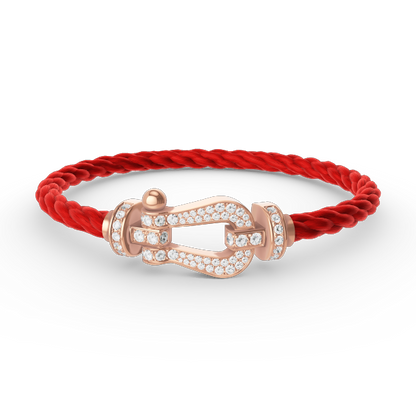 [⭐Glow]FORCE LARGE HORSESHOE FULL DIAMOND BRACELET ROSE GOLD