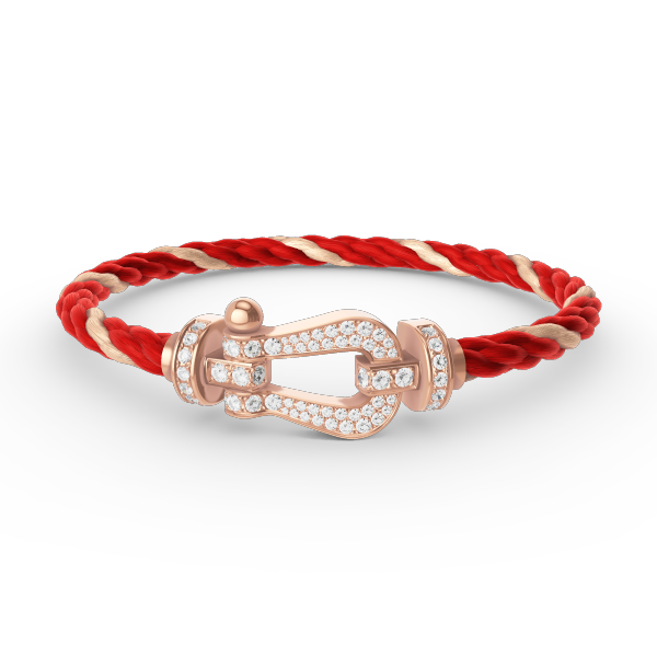 [⭐Glow]FORCE LARGE HORSESHOE FULL DIAMOND BRACELET ROSE GOLD
