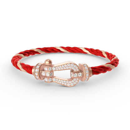[⭐Glow]FORCE LARGE HORSESHOE FULL DIAMOND BRACELET ROSE GOLD